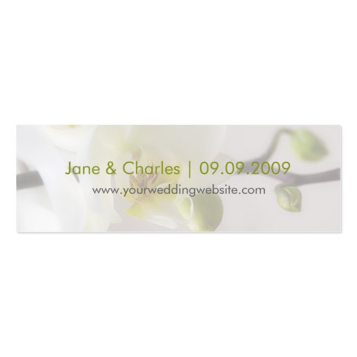 White Orchid â€¢ Wedding Website Profile Card Business Card Template (back side)