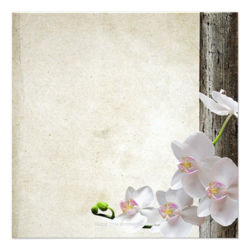White Orchids Chic Elegant Country Wedding Invites