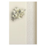 white orchids N lace stationery