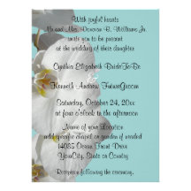 White Orchids on Jewel Blue Invites