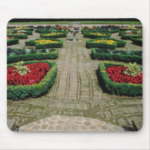 White Ornamental box garden, Leicester flowers Mouse Pads