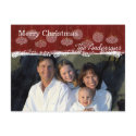 White Ornaments Family Christmas Photo Postcard postcard