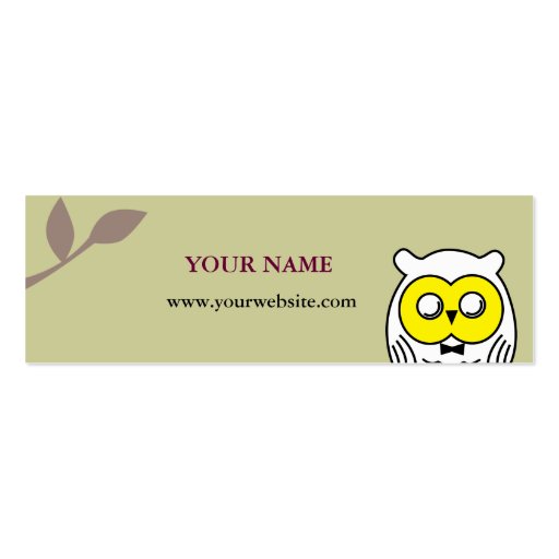 White OWL in the woods Business Card Templates