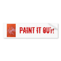 White Paintball on Red Bumper Sticker
