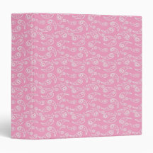 White Paisley on Pastel Pink 2 Binder