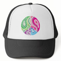 White Paisley Peace Hat