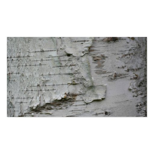 White Paper Birch Bark Nature Business Card (back side)