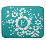 White Paper Cut Flowers • Monogram • Any Color Sleeve For MacBook Pro