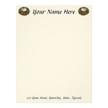 White Parasol Mushroom Letterhead Stationery
