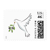 White peace dove postage