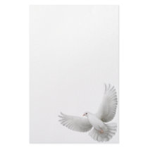 White Peace Dove Stationery