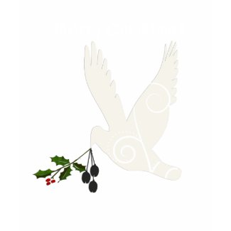 White Peace Dove with Christmas Decorations shirt