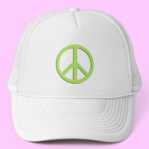 White Peace Hat in Green hats