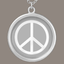 White Peace Symbol necklaces