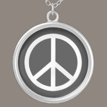 White Peace Symbol necklaces