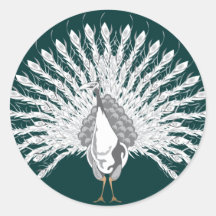 White Peacock Stickers