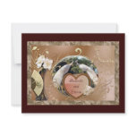 White Peacock Wedding Personalized Announcement
