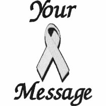 White/Pearl awareness ribbon - Customize embroidered shirts