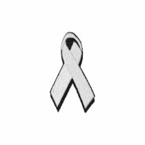 white/pearl awareness ribbon embroidered shirts