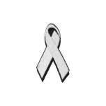 white/pearl awareness ribbon embroidered shirt