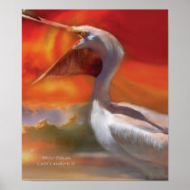 White Pelican Art Poster/Print