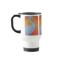 White Pelican Commuter Mug - White by Artinua White Pelican Commuter Mug - White