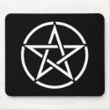 White Pentagram Mousepad