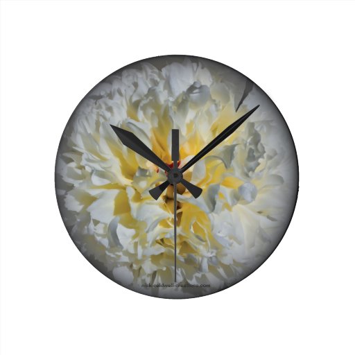 White Peony Flower Clock