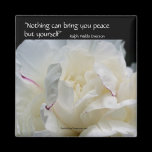 White Peony Inspirational Flower Photo Magnet