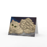 WHITE PERSIAN ANGEL CAT HOLIDAY Card