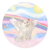 White Persian Cat Angel in Clouds Stickers