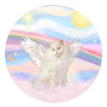 White Persian Cat Angel in Clouds Stickers