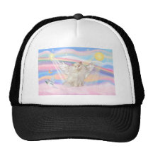 White Persian Cat Angel in Clouds Trucker Hats