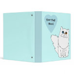 White Persian Cat Blue Heart Binder (Odd Eyes)