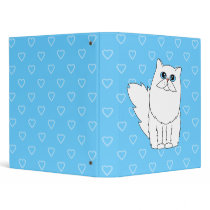 White Persian Cat Heart Binder