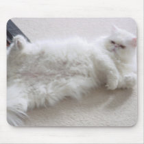 White Persian Cat Mouse Pad mousepads