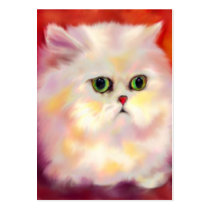 White Persian Cat Portrait ACEO Art Trading Cards business cards by jaisjewels White Persian Cat Portrait ACEO Art Trading Cards business cards