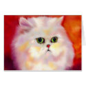 White Persian Cat Portrait Card