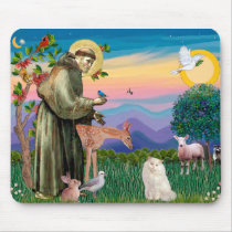 White Persian Cat - Saint Francis mousepads