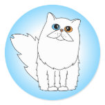 White Persian Cat w/ Odd Eyes Stickers