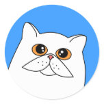 White Persian Cat w/ Orange Eyes Stickers