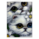 WHITE PERSIAN CATS ODD EYE CUSTOMIZE Card