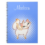 White Persian Fairy Cat, Personalized Notebook