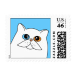 White Persian Odd Eye Cat Postage Stamp
