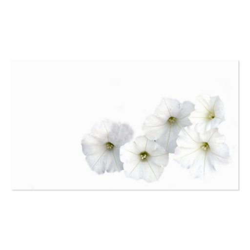 White Petunias Business Card (front side)
