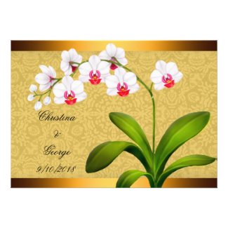 White Phalaenopsis Orchid Save the Date Announcements