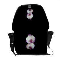 White Phalaenopsis Orchids With Purple Edges messenger bags
