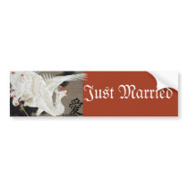 White Phoenix Wedding BumperSticker Kanji For Love by WeddingInvitations White Phoenix Wedding BumperSticker Kanji For Love
