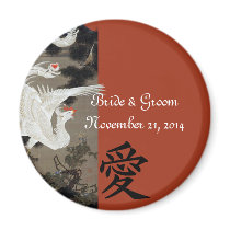 White Phoenix Wedding Sticker Kanji For Love magnets