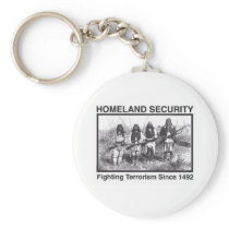White Photo Indian Homeland Security Key Chain